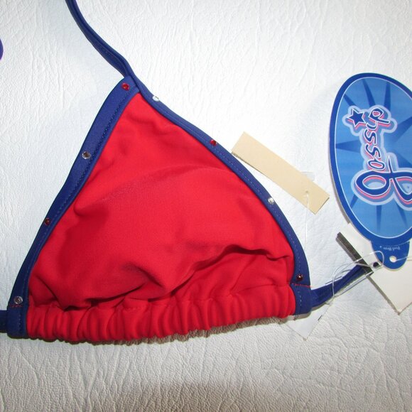 GOSSIP 2 Piece Red Blue Bikini - Sz S - NEW - Picture 6 of 9